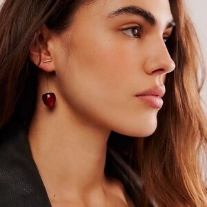 Frutal Cherry Red Gold Earrings